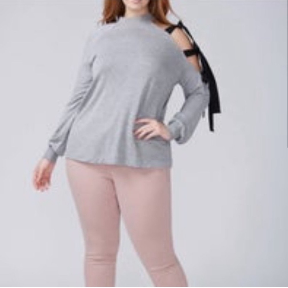 Lane Bryant Tie Sleeve Sweatshirt NWT Gray Size 26/28